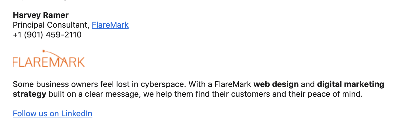 Email Signature with Link to LinkedIn