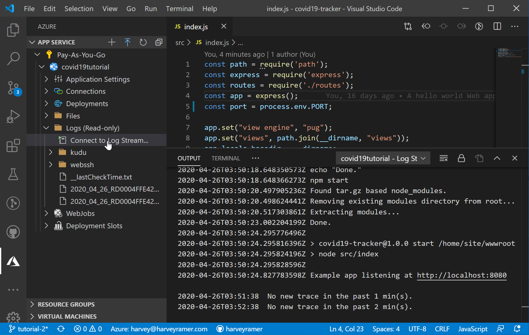 Web application log monitoring.